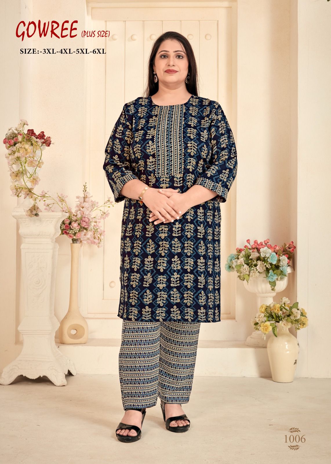 Gowree Plus Size By Sangeet Rayon Capsule Printed Kurti With Bottom Dupatta Wholesale Market In Surat